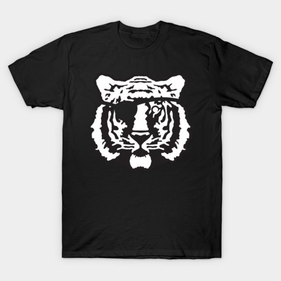 Cool Tiger Eyepatch Red Stripe Graphic T-Shirt Unisex T-shirt,up to size 3XL.