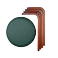 thumbnail image 3 of leyfeng Taburete de madera Taburete KD de madera maciza Cojín de cuero apilable Taburete redondo acolchado Silla sin respaldo para, 3 of 8