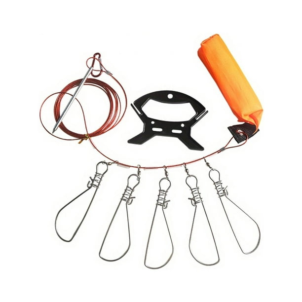 Fishing Stringer Clip, Fish Stringer Portable with Float, Fishing Holder  Fish Lock Stringer, for Perch Large Fish Trout Fishing Gear Equipment 