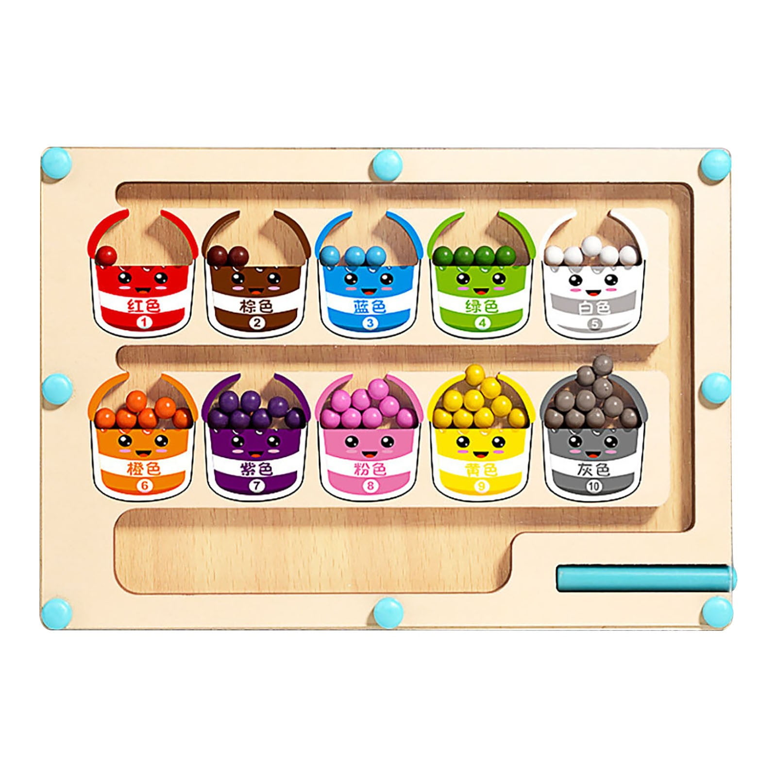 Labyrinthe Magnétique Couleurs Et Chiffres – 55 Perles, 10 Glaces – Motricité Fine, Comptage – Jouet Montessori 3-5 Ans – Tableau Occupé – Cadeau éducatif