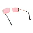 thumbnail image 4 of SA106 Mens Rimless Luxury Square Rectangle Ornate Metal Rim Sunglasses Gold - Pink, 4 of 4