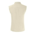 thumbnail image 4 of Lumtrix Men's Linen Sleeveless Shirts Button Down Beach Tank Top Basic Solid Shirt Vest Summer Beach Tank Tops Khaki L, 4 of 4