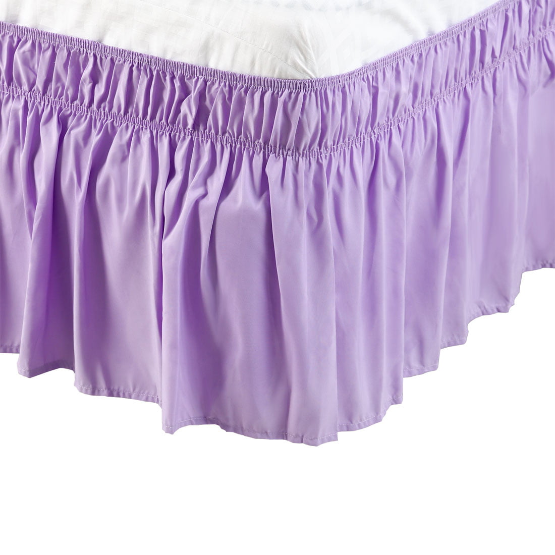 Bed Skirt Polyester Wrap Around Dust, Purple Twin Bed Skirt