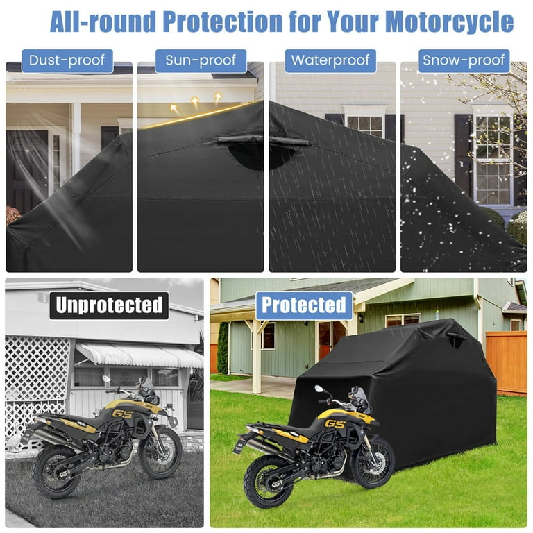 Costway 11.2 x 4.5 x 6.3 Waterproof Motorbike Storage Tent Outdoor Motorcycle Shelter Walmart