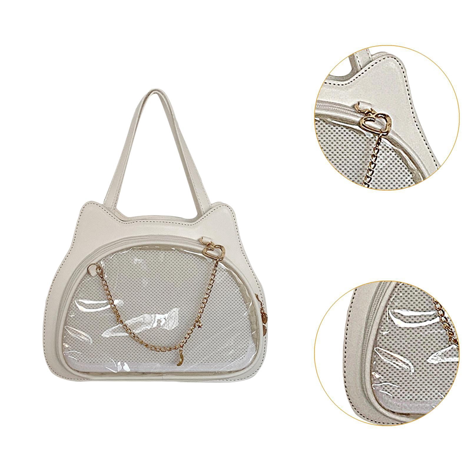 BLESIYA Cat Shape Shoulder Bag PU Leather Y2K Ita Bag for Ladies Women Birthday Gift White