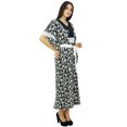 thumbnail image 3 of Bimba Womens Floral Long Caftan Polyester Cover Up Lace Maxi Kaftan With Belt Black Dress, 3 of 6