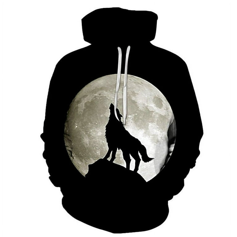 Byte Legend Men s Wolf Animal Printed Hooded Hoodies Sweatshirts Walmart