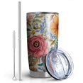 thumbnail image 2 of 20 Oz Pioneer Flower Coffee Tumbler Double Wall Insulated Stainless Steel Water Bottle | Metal Reusable Thermoses Flask with Cup Cap | Leak & Sweat Proof with Anti-Dust Lid, 2 of 7