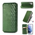 thumbnail image 1 of Allytech for Samsung Galaxy S22 Ultra 5G Case with Card Slots, Premium PU Leather Cover TPU Bumper Kickstand Magnetic Adsorption Shockproof Flip Wallet Case for Galaxy S22 Ultra 6.8 inch 2022, Green, 1 of 6