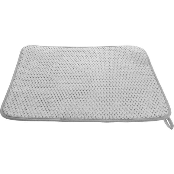IBASETOY Small Drying Mat for Dishes Grey Microfiber Easy to Clean 1Set