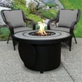 thumbnail image 2 of Sunbeam Round Contemporary Aluminum Ceramic Top Fire Table in Black, 2 of 5