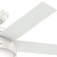 thumbnail image 3 of Hunter 46 inch Indoor Ceiling Fan with LED Light - White Ceiling Fan with Pull Chain, For Bedroom, Living Room, or Kitchen, Standard Mount, No Remote, 5 Blades - Anslee 59266, Fresh White, 3 of 14