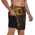 thumbnail image 2 of Fuzoiu Rustic Sunflower Bouquet Print Men's Swim Shorts,Quick-Dry Double-Layer Swim Trunks,Board Trunks,Beach Shorts Swimwear Bathing Suits-, 2 of 6