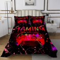 thumbnail image 2 of Erosebridal Twin Gamer Bedspread Set Gaming Quilt Set Teens Video Gamer Room Decor,Gamepad Controller Gamer Bedding Sets Black Red Green Tie Dye Bed Set, 2 of 4