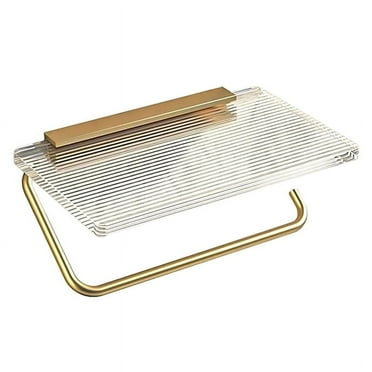Toilet Paper Holder - Wall Mount Bathroom Paper Roll Holder with Shelf Rustproof Acrylic & Aluminum Toilet Tissue Holder