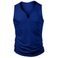 thumbnail image 4 of Mens V Neck Tank Tops Stretchy Slim-Fit Ribbed Sleeveless Undershirts Shirts Pullover Solid Color Comfort Athletic Workout Muscle Vests, 4 of 5