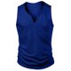 thumbnail image 4 of Camiseta sin mangas con cuello en V para hombre, de verano, de punto, para fitness, de color liso, informal, sin mangas, con cuello en V en forma de I, sin mangas, 4 of 5