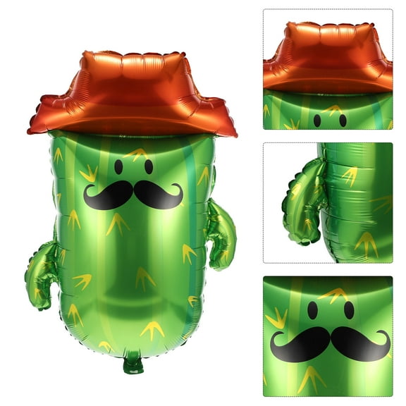 OUNONA 5Pcs Cactus Aluminum Film Balloons Creative Funny Balloons Party Supplies