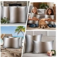 thumbnail image 5 of Gray Brown Outdoor Waterproof Pillow Covers, Modern Gradient Geometric Decorative Square Throw Pillowcase Sofa Cushion Sham for Patio/Couch/Chair, 26"x26" 2 Pack, 5 of 8