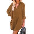 thumbnail image 1 of Blusa de gran tamaño Turn Down Collar Button Up Manga Larga Loose Fit Corded Velveteen Camisa Las Mujeres para Viajes Diarios, 1 of 5