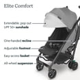 thumbnail image 4 of UPPAbaby G-Luxe Cochecito con sombrilla/Diseño liviano para viajar fácilmente/Plegado en un solo paso + Reclinable/Cesta XL + Toldo/Portavasos incluido/Greyson (Carbón Mélange/Estructura de carbono), 4 of 5