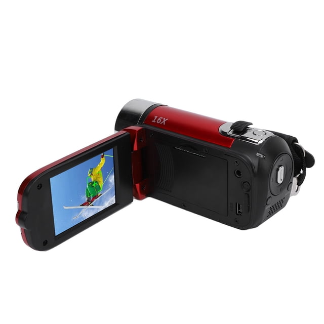 Grabadore de Cámae Digital, Cámara de Vídeo Con Pantalla A Color de 2,4 Pulgadas, Videocámara con Zoom Digital de 16 MP 1080p 16x Para Vieges Con Luz de Relleno