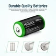 thumbnail image 3 of HiQuick Ni-MH C Size Rechargeable Batteries 5000mAh - 1.2V High Capacity C Batteries, Pack of 4, 3 of 4