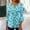 Light Blue, variant on Sakmal Womens Tops Blue 3/4 Sleeve Button Floral V-Neck Tunic Womens Shirts