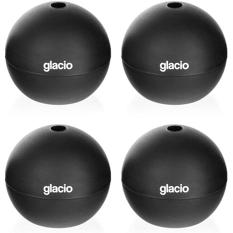 glacio Large Sphere Ice Mold Tray - Whiskey Ice Sphere Maker - Makes 2.5  Inch Ice Balls (White) 