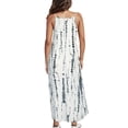 thumbnail image 4 of Lumento Beach Sun Dress for Womens Casual V Neck Loose Long Dress Tie Dye Flowy Pleated Dress Summer Holiday Maxi Dress, 4 of 5