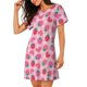 thumbnail image 2 of Disketp Haear Strawberry para Camisón Corto de Manga Corta para Mujeres, Camisón Cómodo con Escote Redondo, Bonito y Confortable, 2 of 6