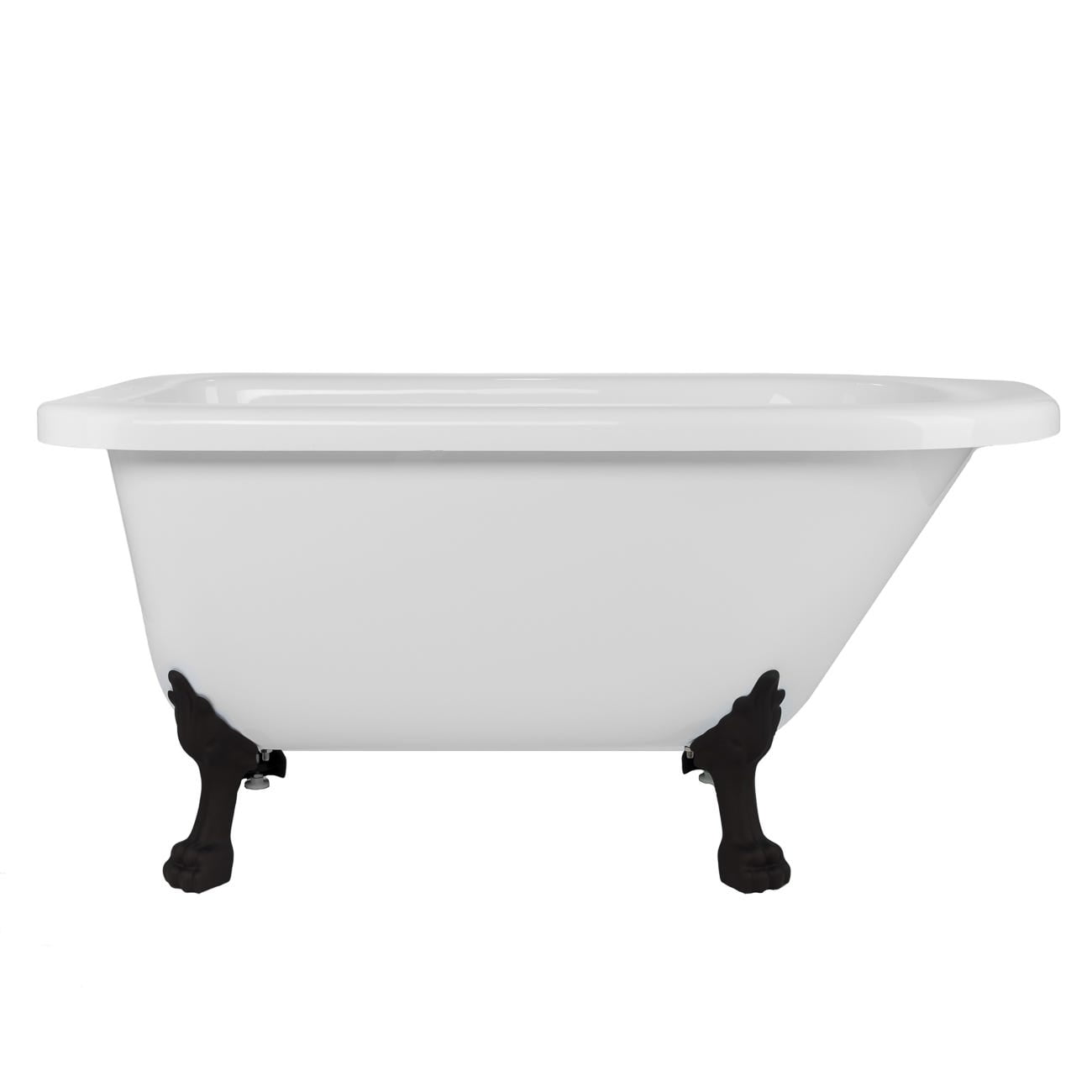 Stratford 54 Inch Acrylic Classic Clawfoot Tub - Rim Faucet Drillings ...