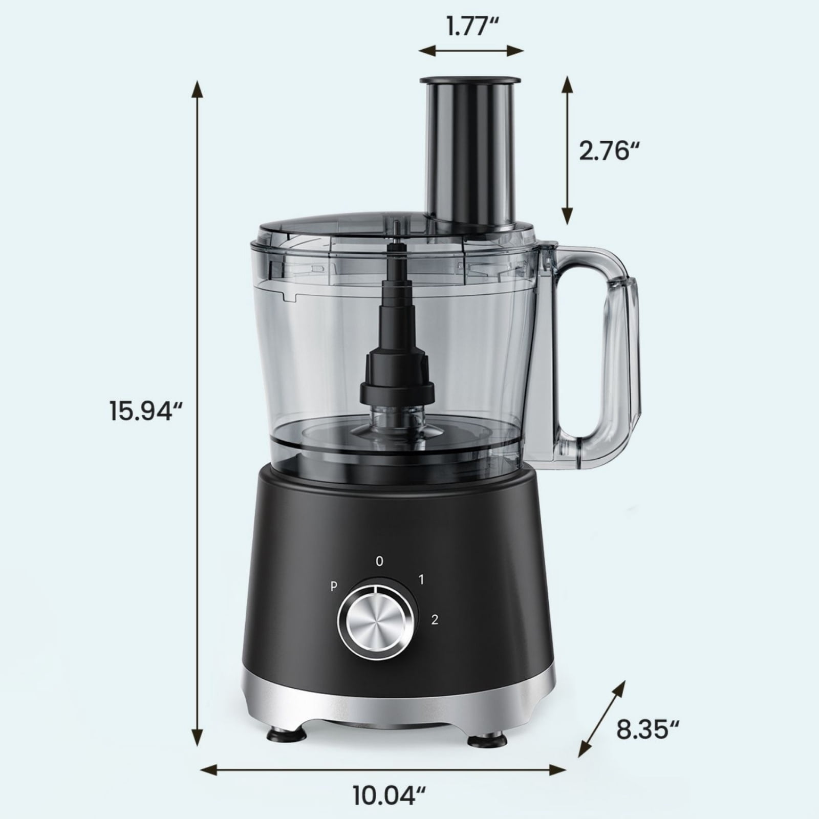 Food Processor 10.5 Cup, Vegetable Chopper 5 Blades 3 Modes, Large Capacity, Dishwasher Safe, Stainless Steel Blades, For Smoothie, Fruit And Dough
