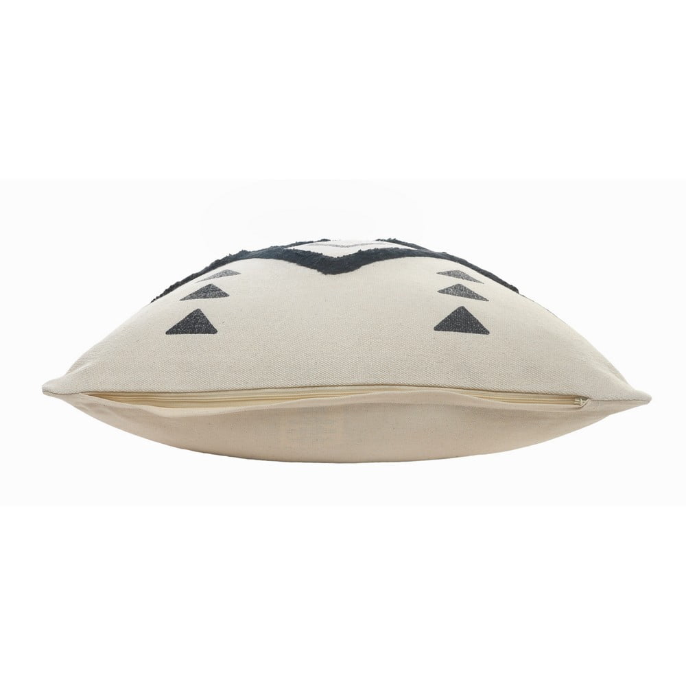 Ox Bay 20" x 20" Hand-Woven Cream/ Black Tribal Organic Cotton Pillow Cover