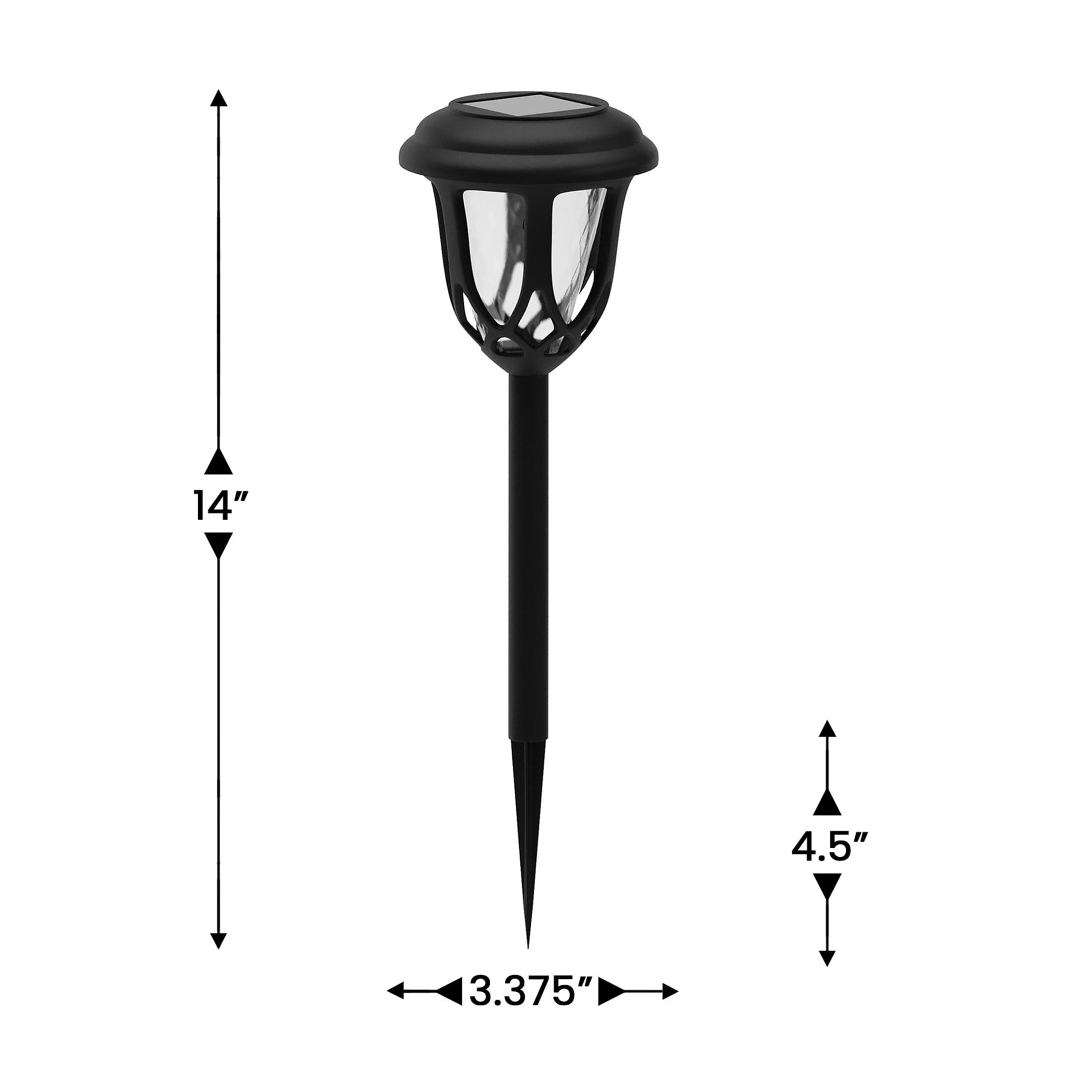 Emma + Oliver Set of 8 Black Flared Solar LED Lights, Decorative Solar Powered Landscape Lighting for Pathway, Garden, Patio, Driveway and Yard