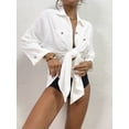 thumbnail image 4 of Bsubseach Fashion Swim Cover Ups for Women Button Down Long Sleeve Shirt Beach Outfits, 4 of 7