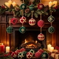thumbnail image 3 of 16pcs Christmas Baubles Ornaments Set, Xmas Ball Decorations for Tree, Wine Red and Dark Green, Shatterproof Holiday Ornaments for Home Party​, Multicolor, 3 of 8