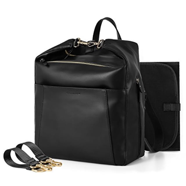 pu leather diaper bag backpack
