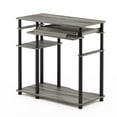 thumbnail image 3 of Furinno ABBOTT Wood Computer Desk with Bookshelf in French Oak Gray/Black, 3 of 5