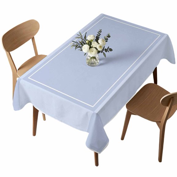 Waterproof Tablecloth Light Blue Plaid Minimalist Rectangle Table Cloth 52x70in,Wipeable Washable Table Cover Retro Geometric Texture Tablecloths for Dining Tables Kitchen Picnic Outdoor Party