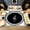 thumbnail image 4 of facefd Musical Note Black White Piano Key Printed Round Carpets Area Rugs for Home Living Room Bedroom Floor Decoration, 4 of 5