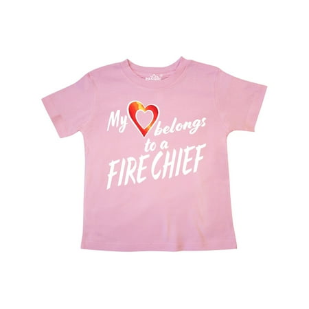 

Inktastic My Heart Belongs to a Fire Chief with Red Heart Gift Toddler Boy or Toddler Girl T-Shirt