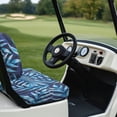 thumbnail image 3 of Garronmavis Blue Palm Leaf Golf Cart Rear Seat Cover Accessories Suitable for All Seasons Golf Cart Seat Cover Replacement Smooth Surface Accessiores for Interior, 3 of 6