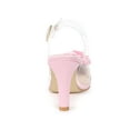 thumbnail image 2 of BLISSFUL STEP Women's Pointed Toe Flower Stiletto Heels Sandals Bling Pink 8, 2 of 8