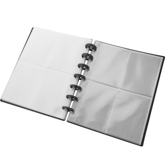 TEHAUX  Mushroom Button Card Book Photo Album Scrapbook Mini Binder Black