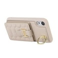 thumbnail image 4 of Nalacover Ring Holder Kickstand Case for iPhone XR 6.1" Crossbody Wallet Case with Credit Card Slots, Lanyard Shoulder Strap Premium PU Leather Wrist Hand Strap Cover, Beige, 4 of 10