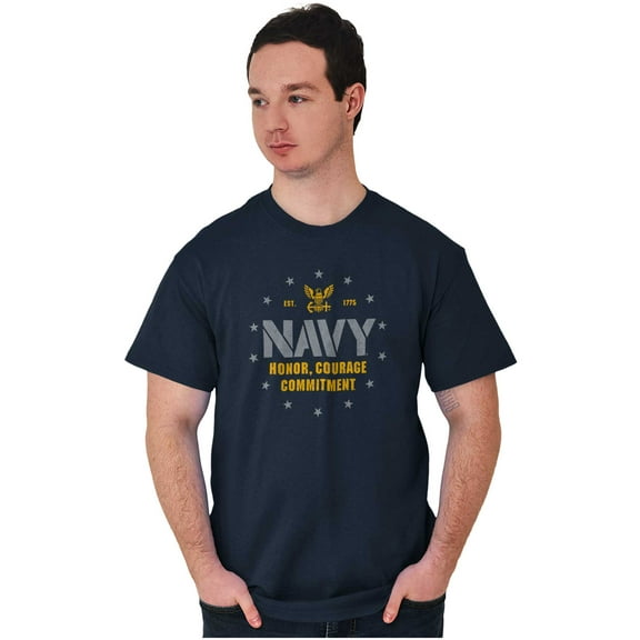 Est 1775 Navy Honor Courage Commit Men's Graphic T Shirt Tees Brisco Brands S