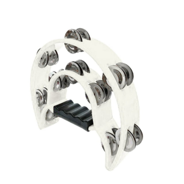 SIfdSeng Tambourin Métal Demi-Lune Instruments de Musique Double Métal Instruments à Main Percussion avec Poignée Ergonomique Prise Tambourins pour Adultes Tambourin Métal Percussion à Main