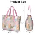 thumbnail image 3 of Tote Bag for Women - Pioneer Flower Shoulder Bag - Large Utility Work Duffle Bag with Zipper Handbag for Travel, Work, Sprots, 3 of 5