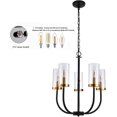 thumbnail image 5 of Fichiouy 5-Light Chandeliers Modern Chandelier Light Fixture with Clear Glass Shades Black, 5 of 9